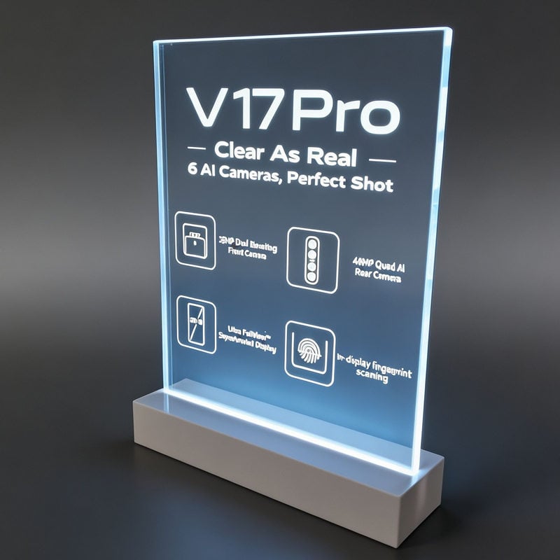 tabletop edge lit acrylic sign